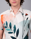Leaf Printed Shirts - Cream
