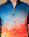 Sunset Printed Shirts - Blue & Orange
