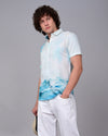 War Boat Printed Shirt - Blue