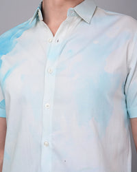 War Boat Printed Shirt - Blue