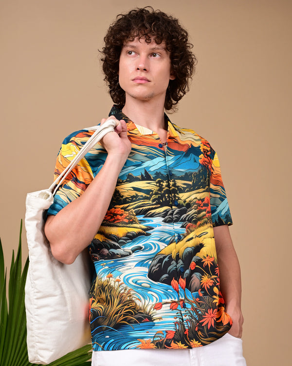 River & Mountain Printed Shirts - Multicolour