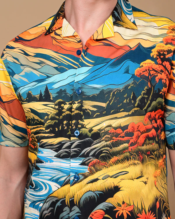 River & Mountain Printed Shirts - Multicolour