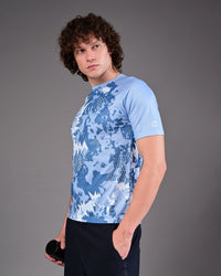 Men's Printed Tee - Light Blue