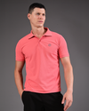 Men's Solid Polo - Coral