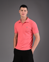Men's Solid Polo - Coral