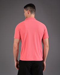 Men's Solid Polo - Coral