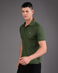 Men's Solid Polo - Olive