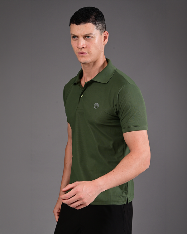 Men's Solid Polo - Olive