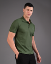 Men's Solid Polo - Olive