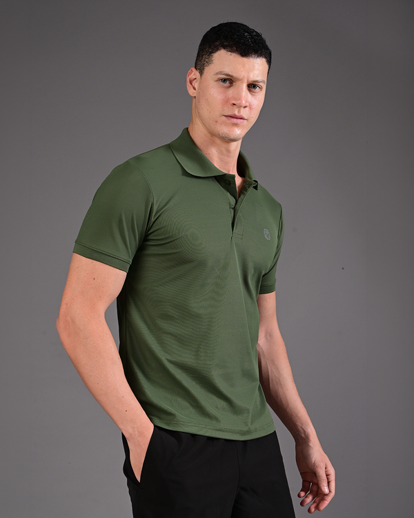 Men's Solid Polo - Olive