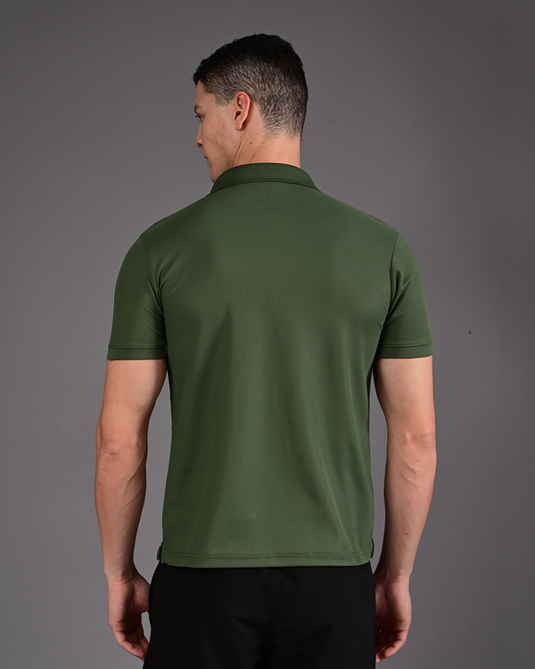 Men's Solid Polo - Olive