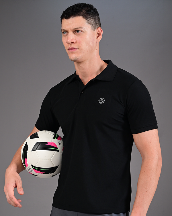 Men's Solid Polo - Black