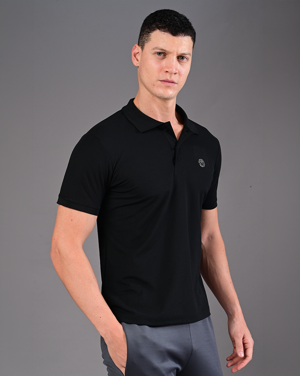 Men's Solid Polo - Black