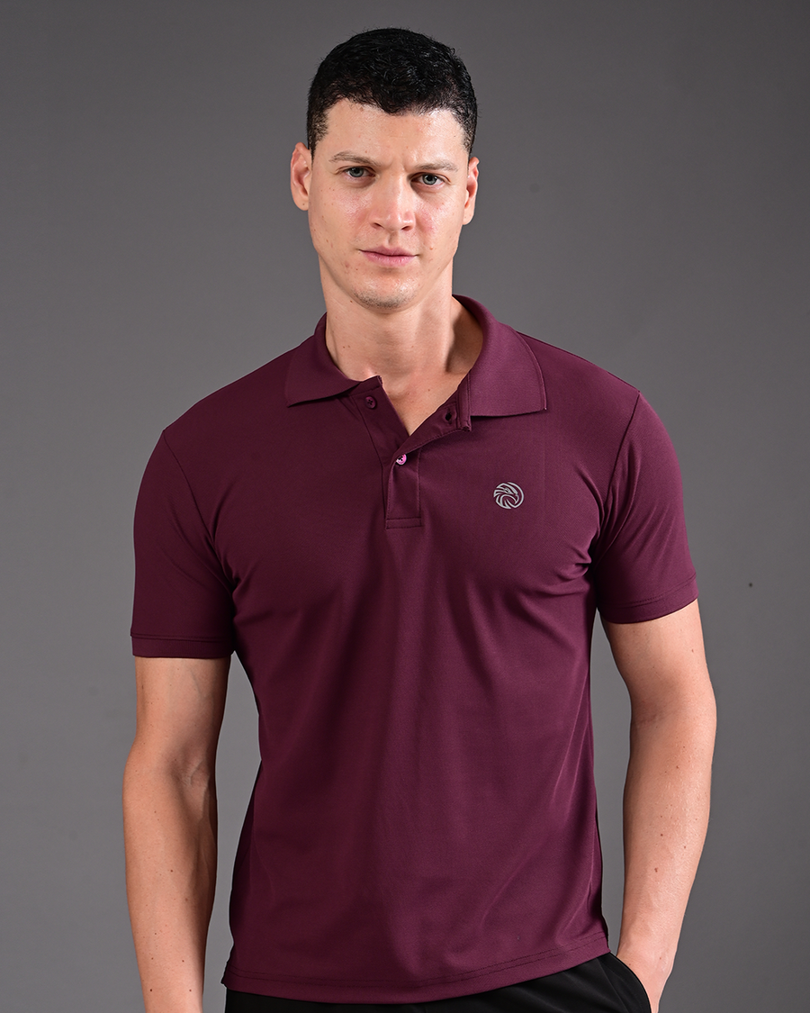 Men's Solid Polo - Oxblood