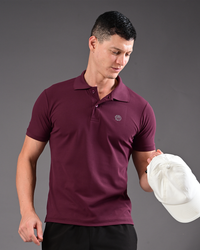 Men's Solid Polo - Oxblood