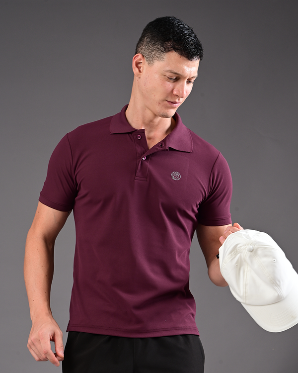 Men's Solid Polo - Oxblood