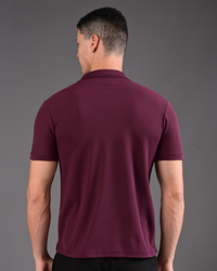 Men's Solid Polo - Oxblood