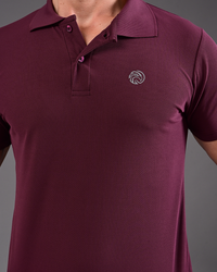 Men's Solid Polo - Oxblood
