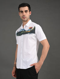 Mens Casual Shirt - Natural Print