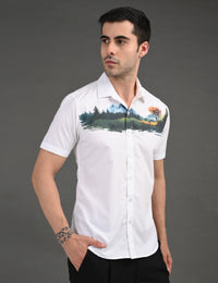 Mens Casual Shirt - Natural Print