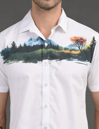 Mens Casual Shirt - Natural Print