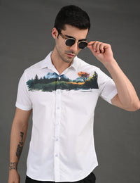 Mens Casual Shirt - Natural Print