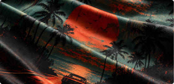 Printed fabric close-up