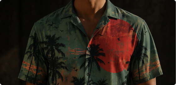 Printed shirt product close-up